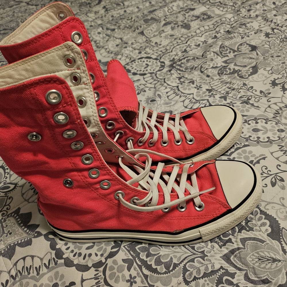 Extra High-Top Mid Calf  Converse Sneakers - Hot Pink *discontinued